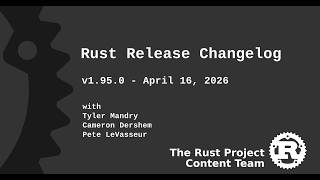 Rust Release Changelog - 1.95.0